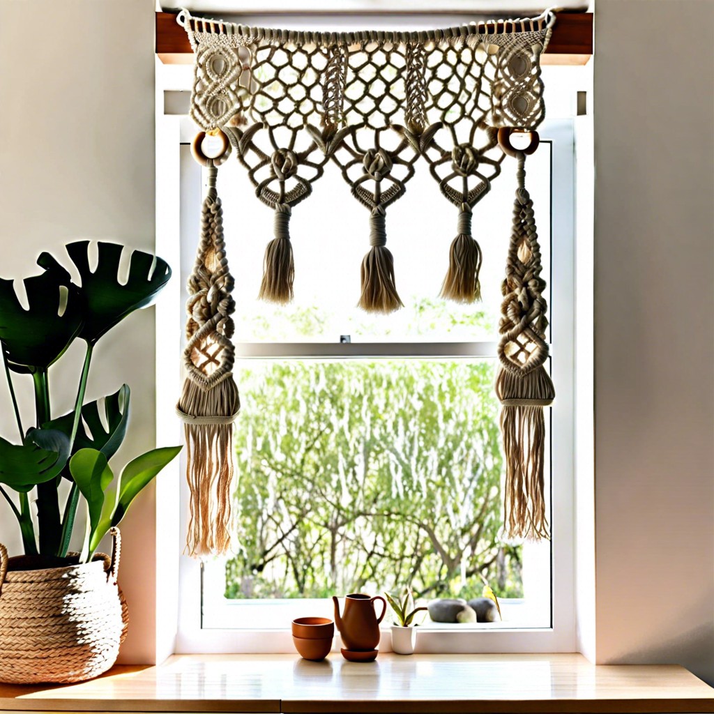 macrame window hangings