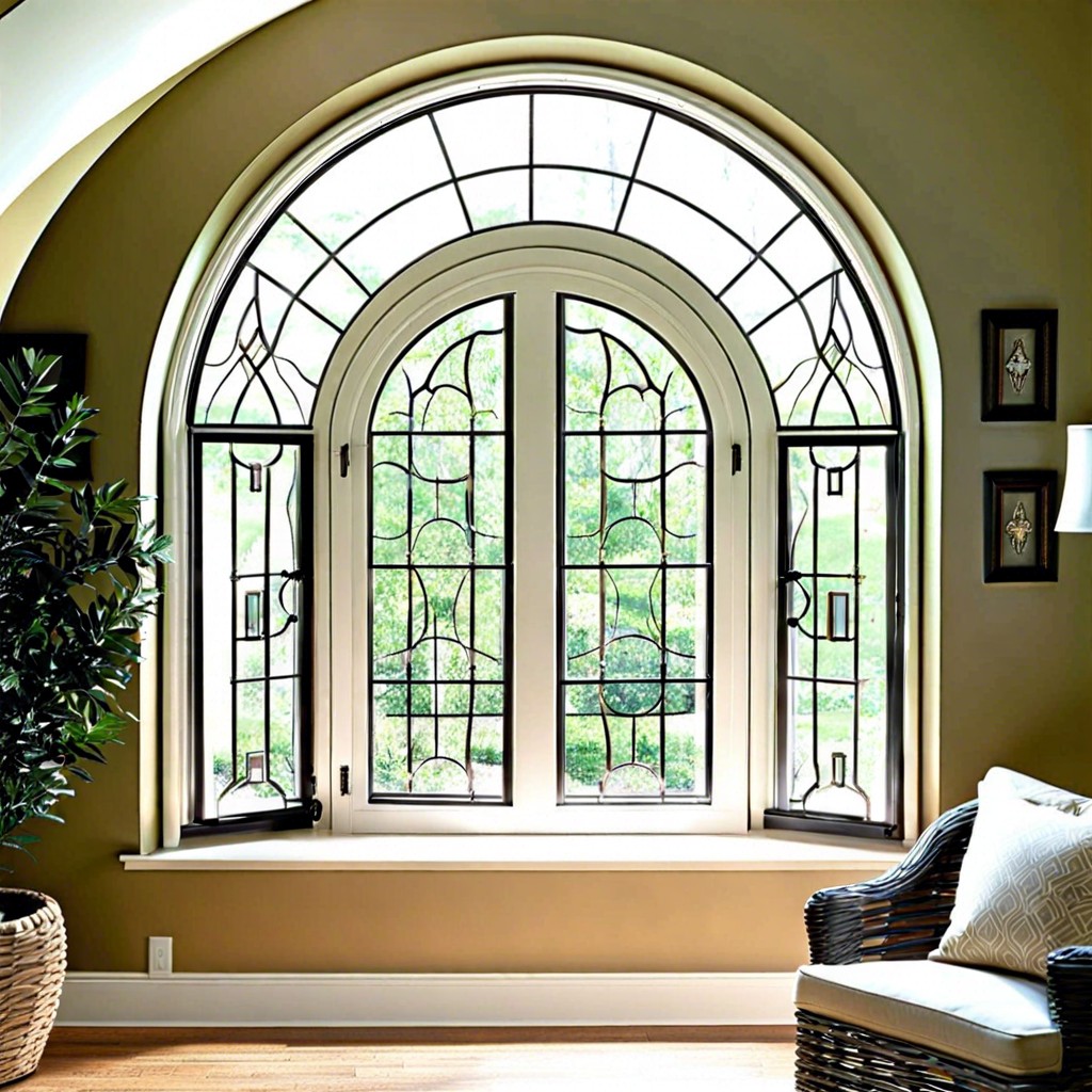magnetic rod window treatments for easy installation on metal frame arch windows