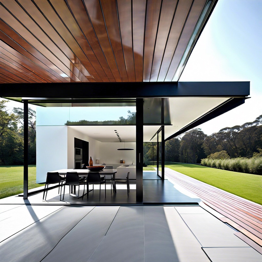 minimalist glass awnings