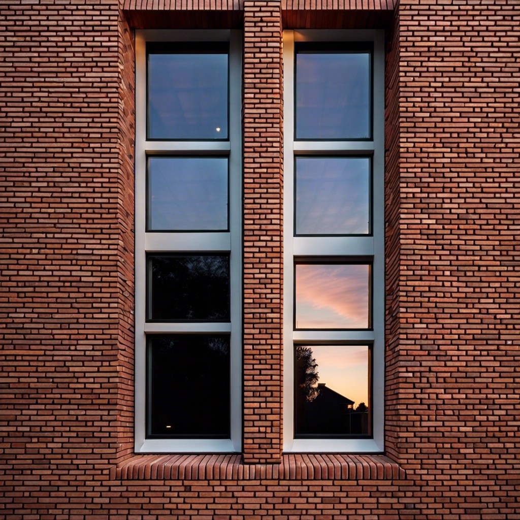 modern brick window grids