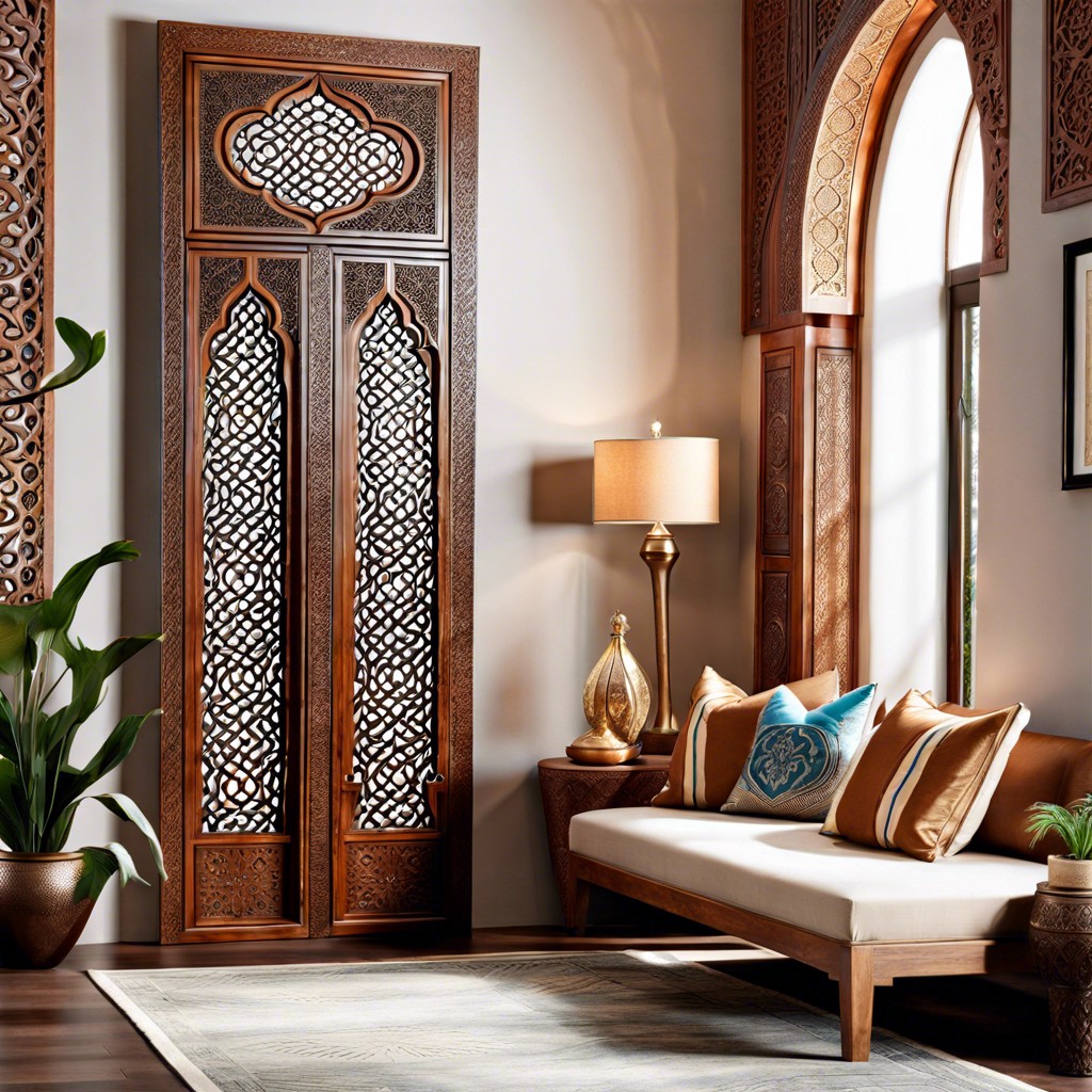 moroccan style carved wood panels