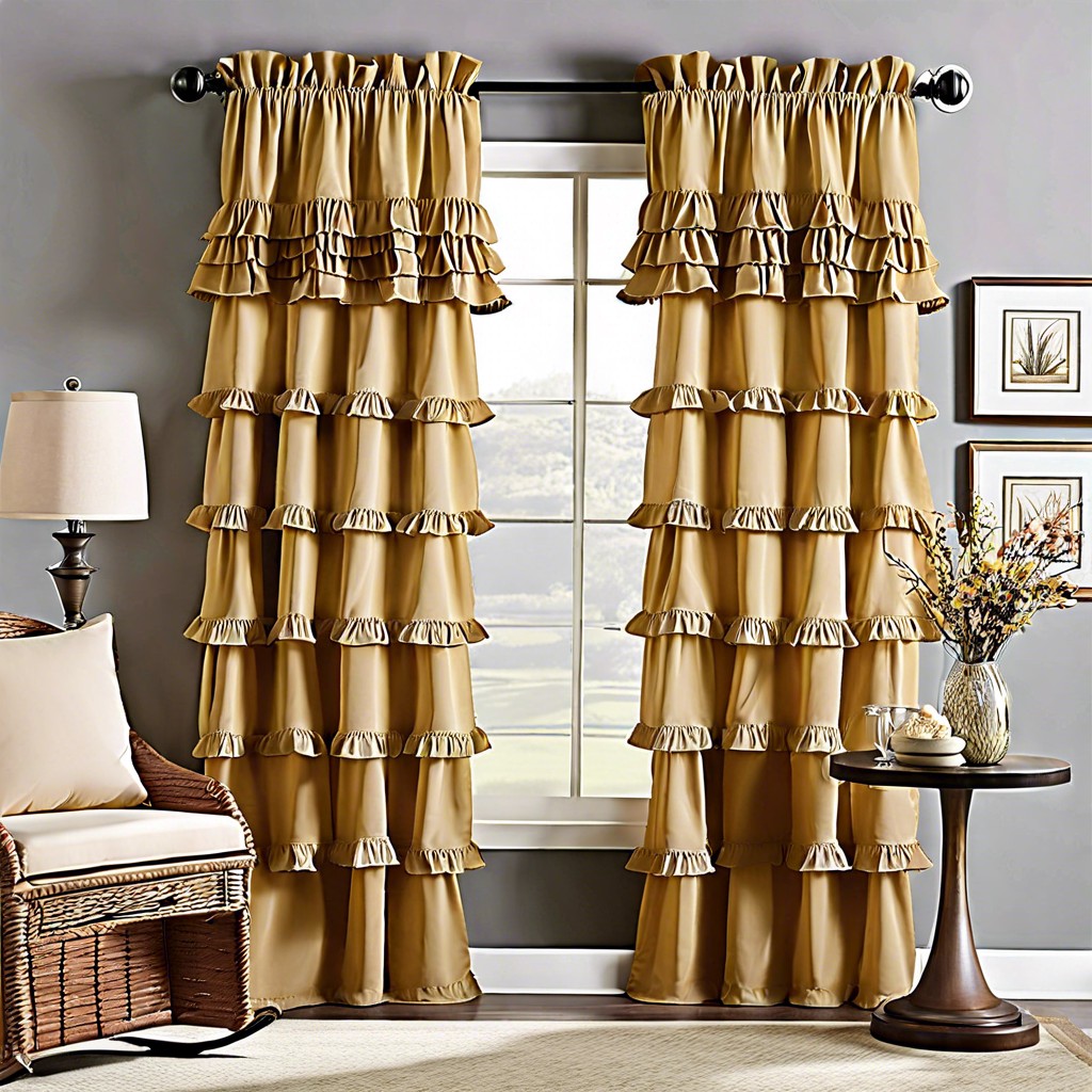 multi tiered ruffle curtains