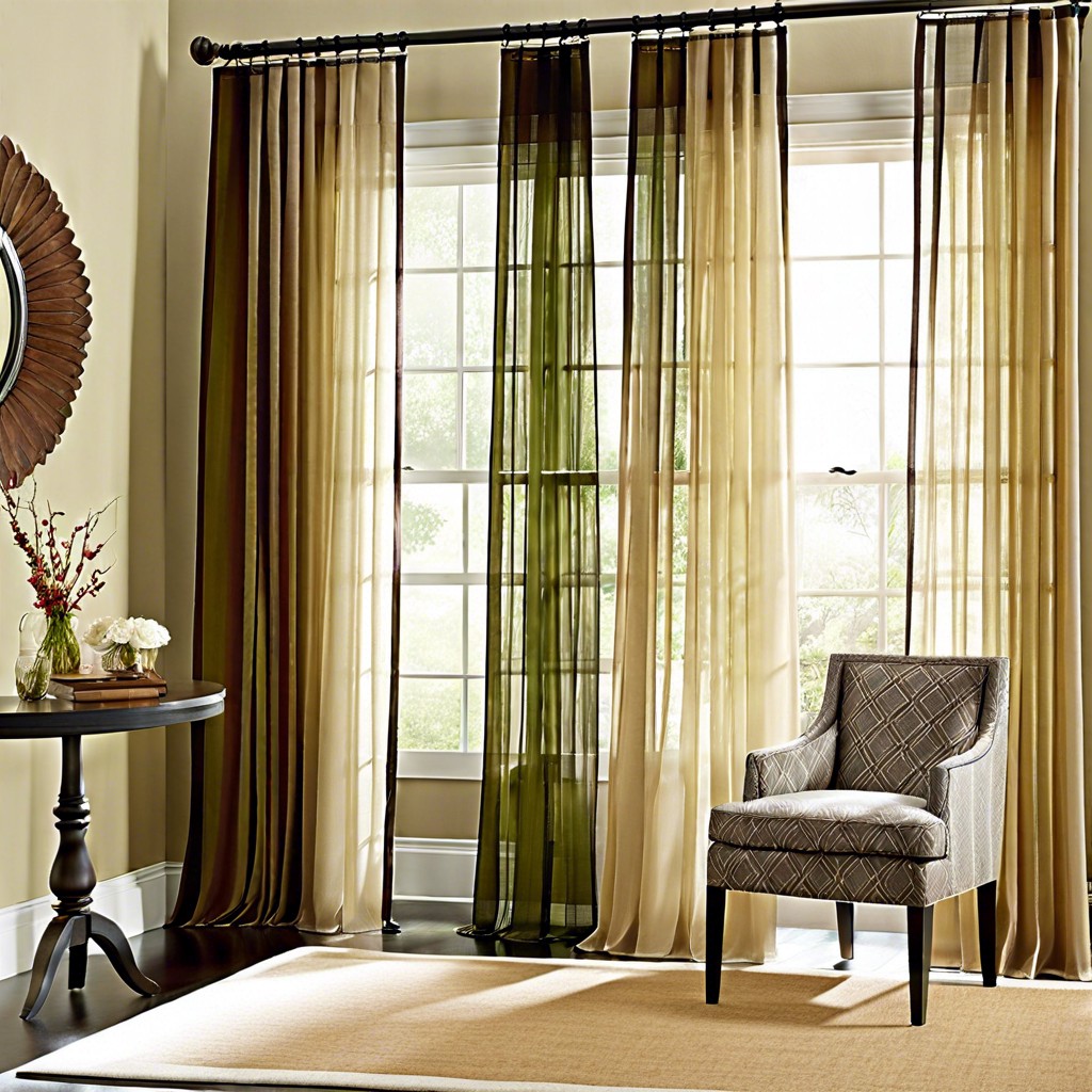 multiple layers layering sheers and opaque curtains