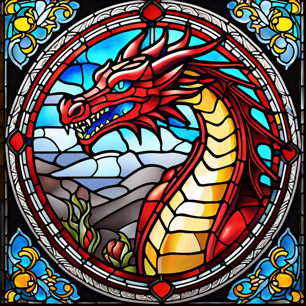 mythical creatures stained glass series