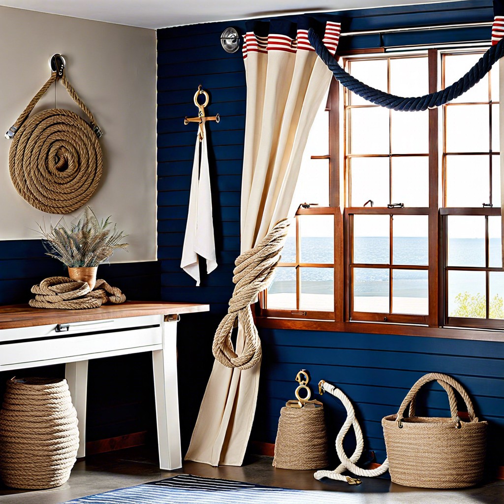 nautical themed rope and canvas drops
