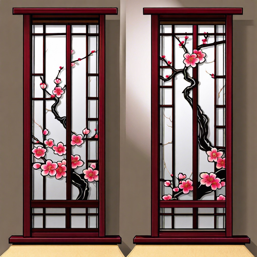 oriental approach using shoji panels for narrow windows