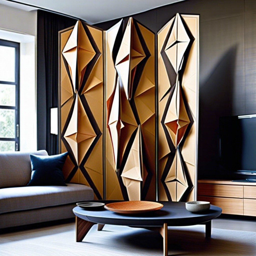 origami inspired folding screens