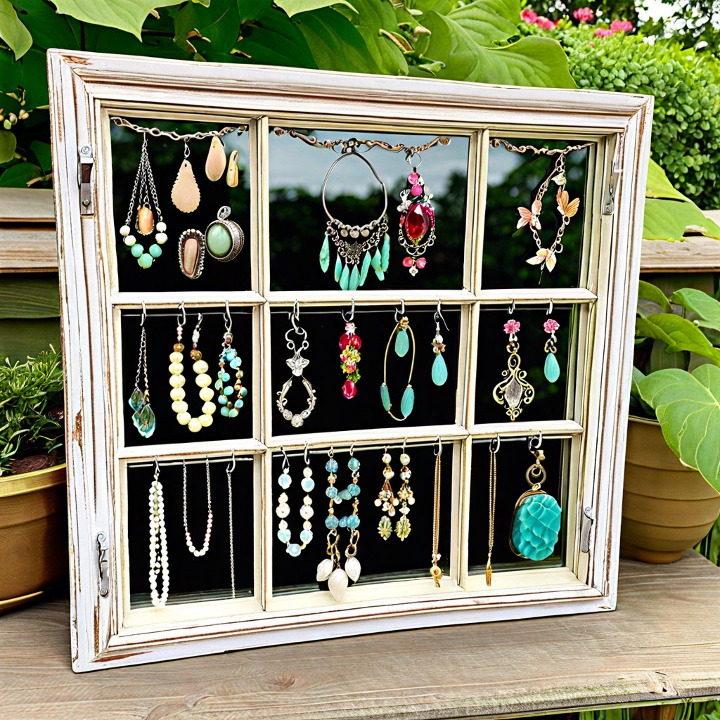 outdoor window frame jewelry organizer