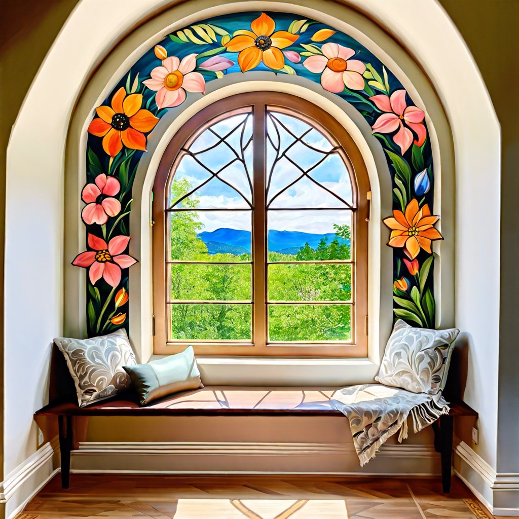 painted arch window murals
