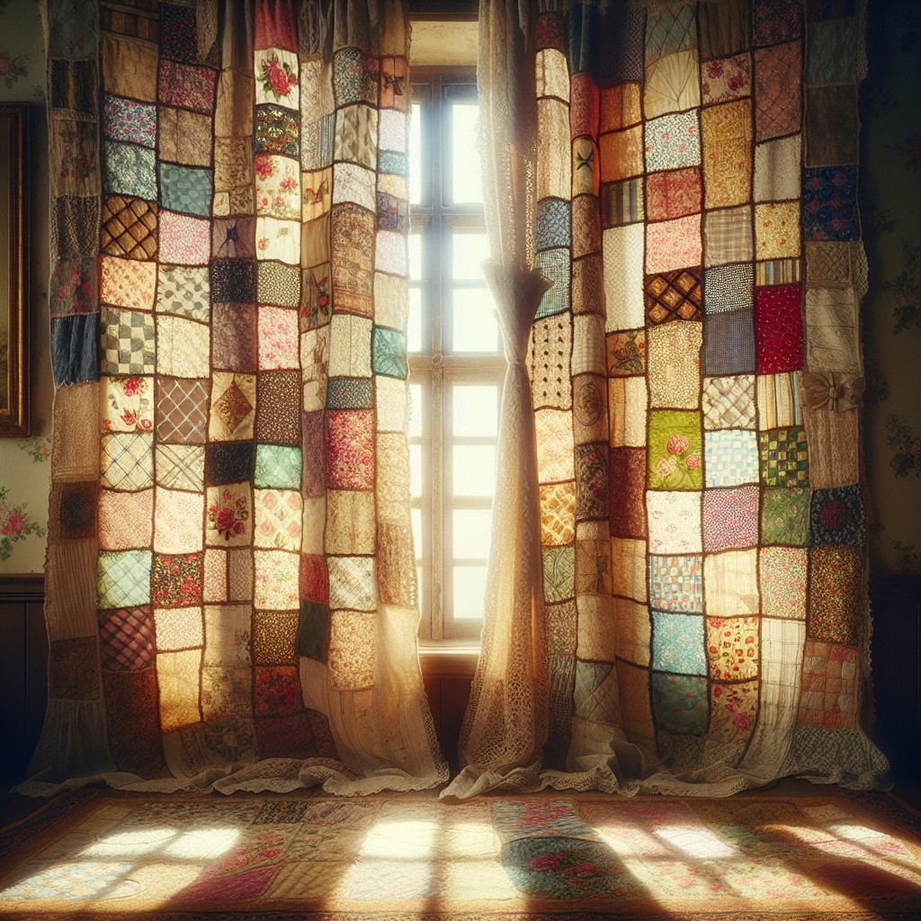 patchwork curtain quilts