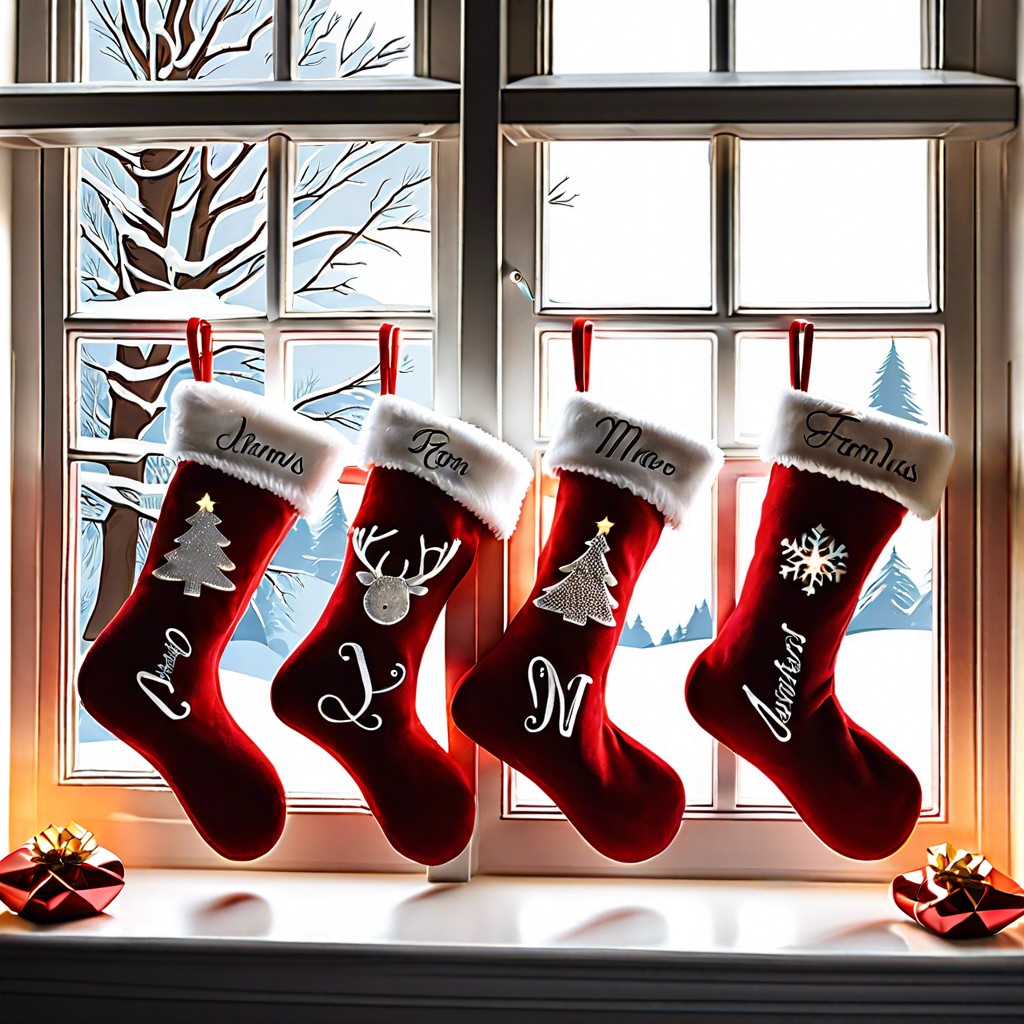 personalized family stocking lineup