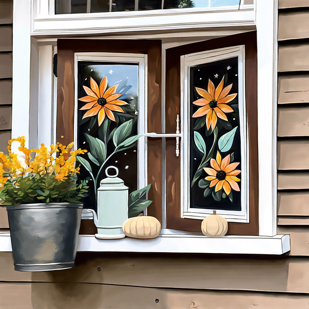 place a painted wooden sign with an inspirational quote in the window