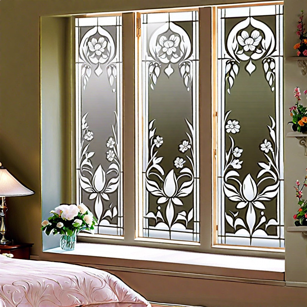 place frosted glass decals for a semi permanent decorative touch