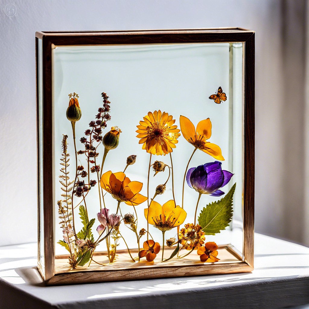 pressed flower glass frames