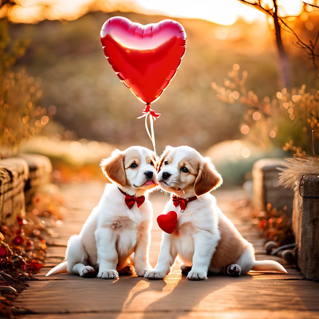 puppy love cute animal couple illustrations