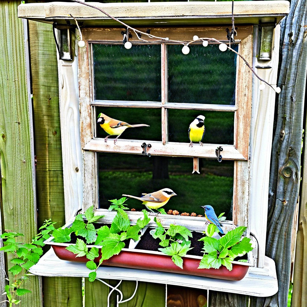 repurposed window bird feeder