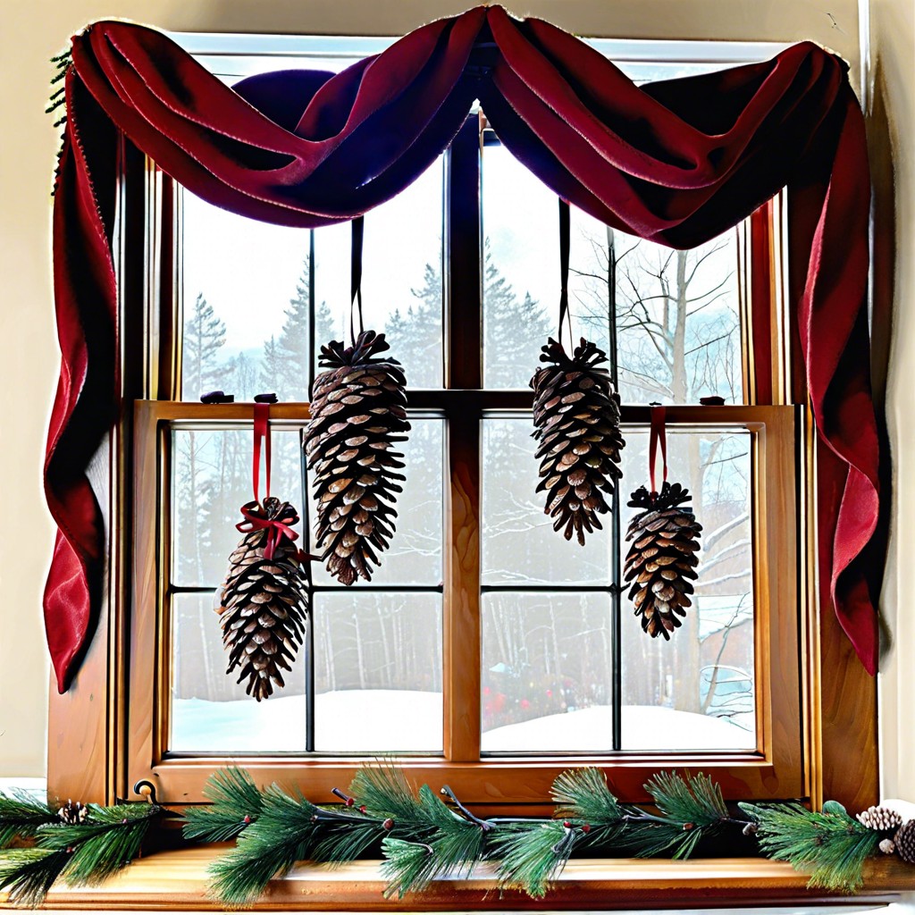 rustic pinecone swags