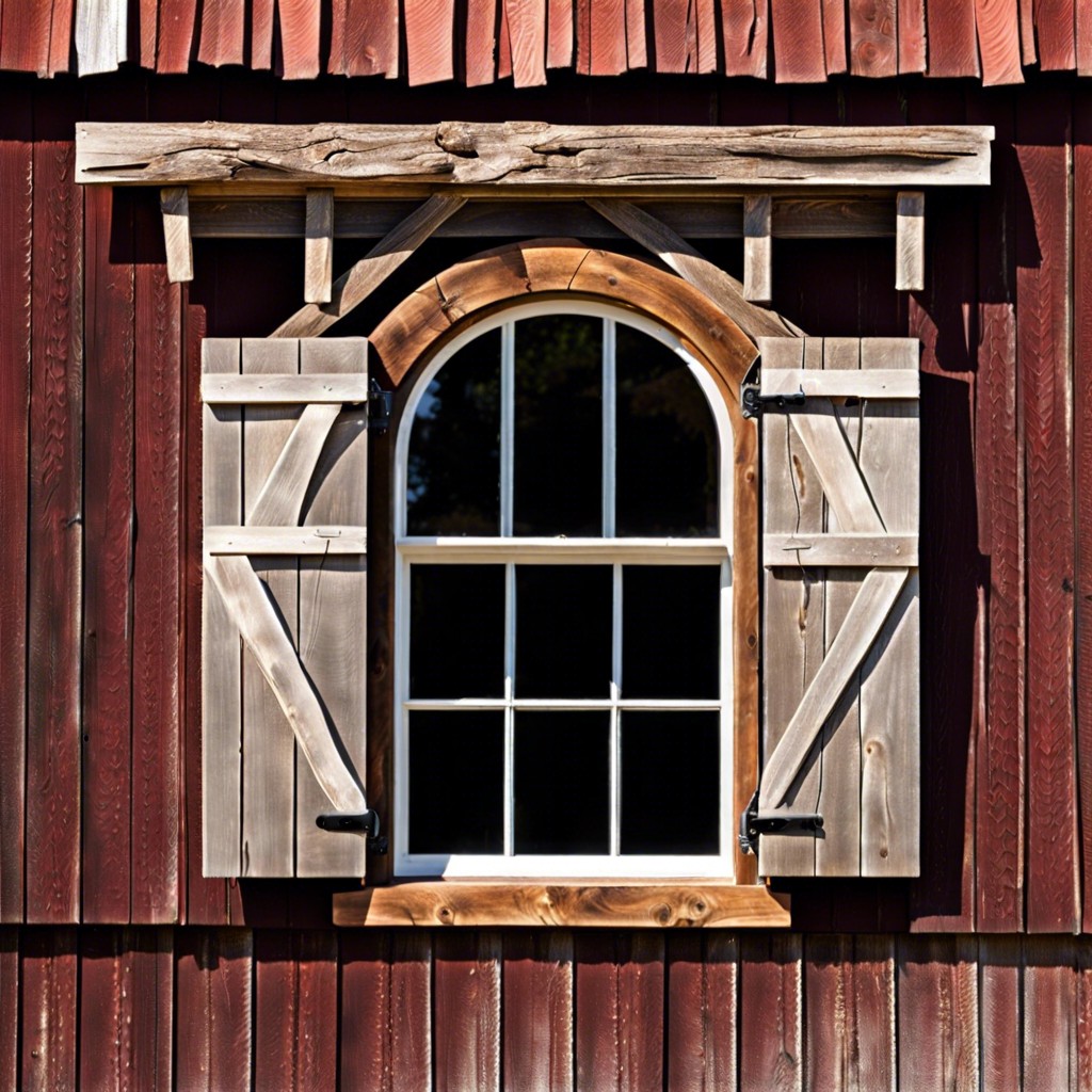 rustic wooden window cornices