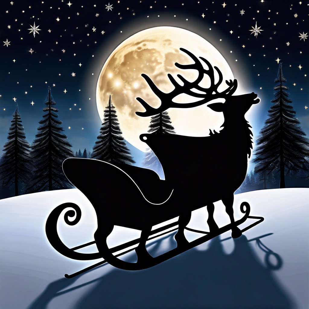 santas sleigh silhouette