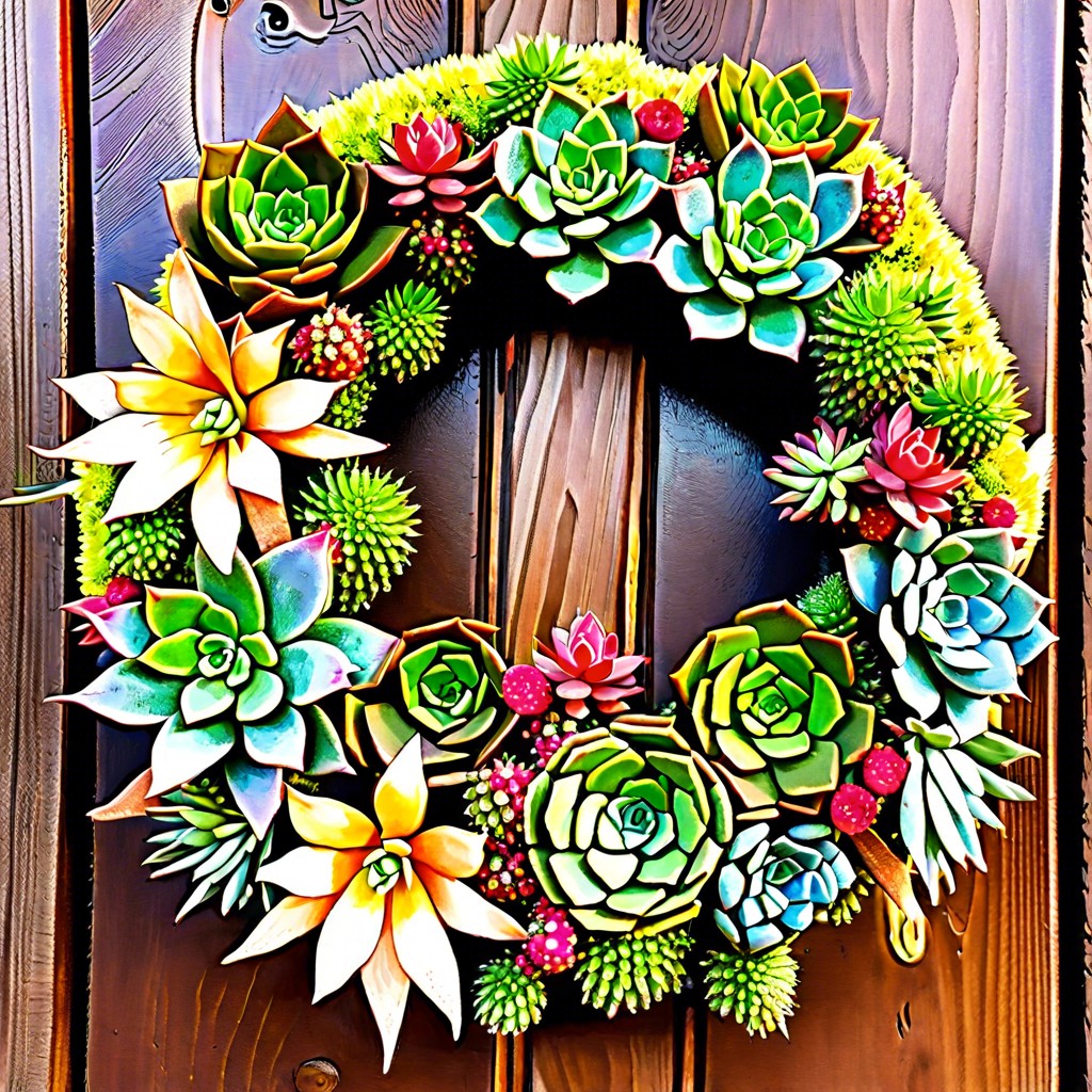 seasonal succulent wreath