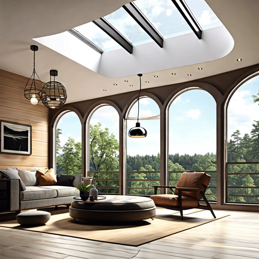 skylight type arched ceiling windows