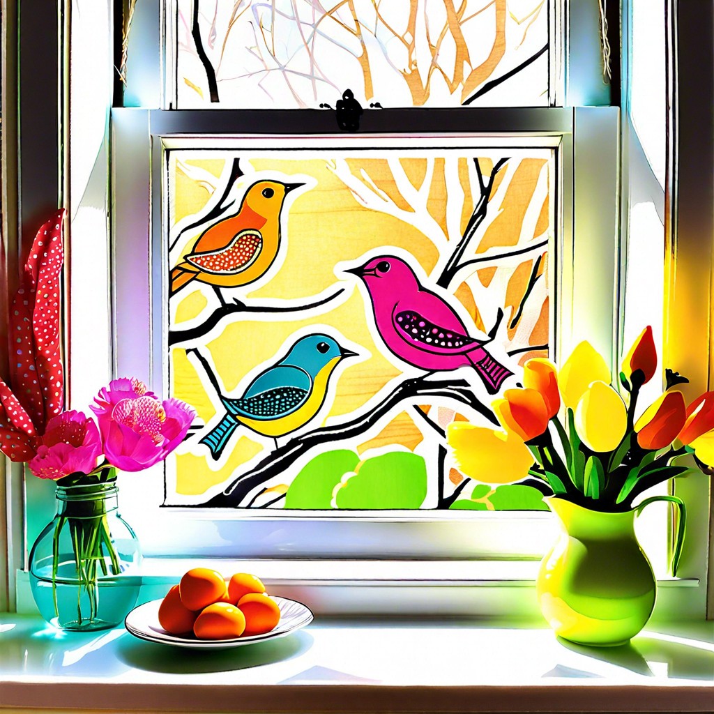 springtime fabric bird decals