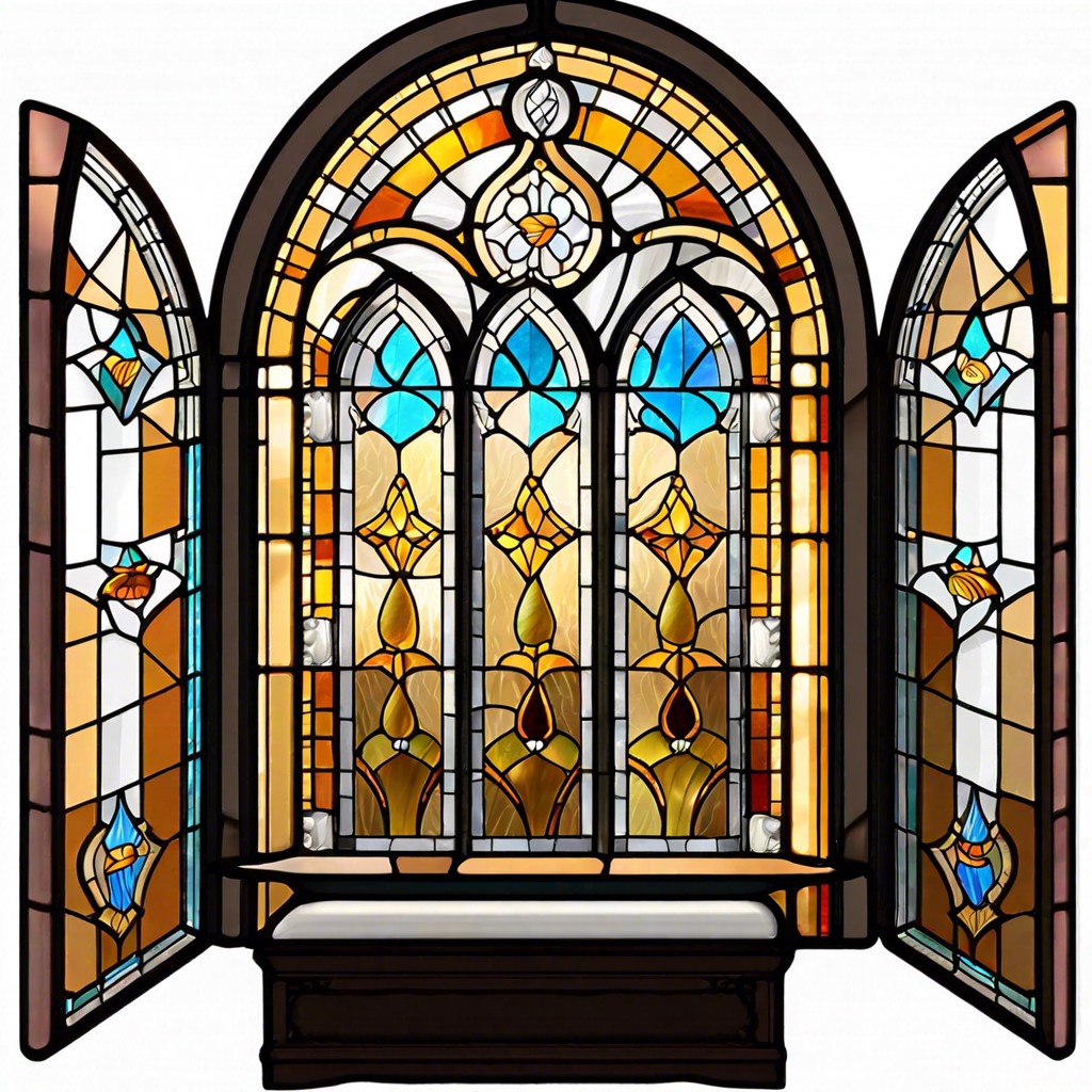 stained glass arched window accents