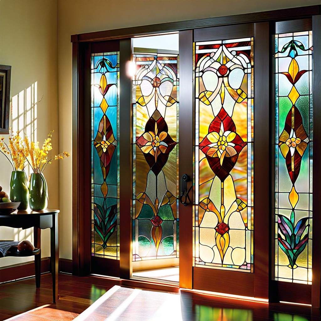 stained glass film for sliding doors
