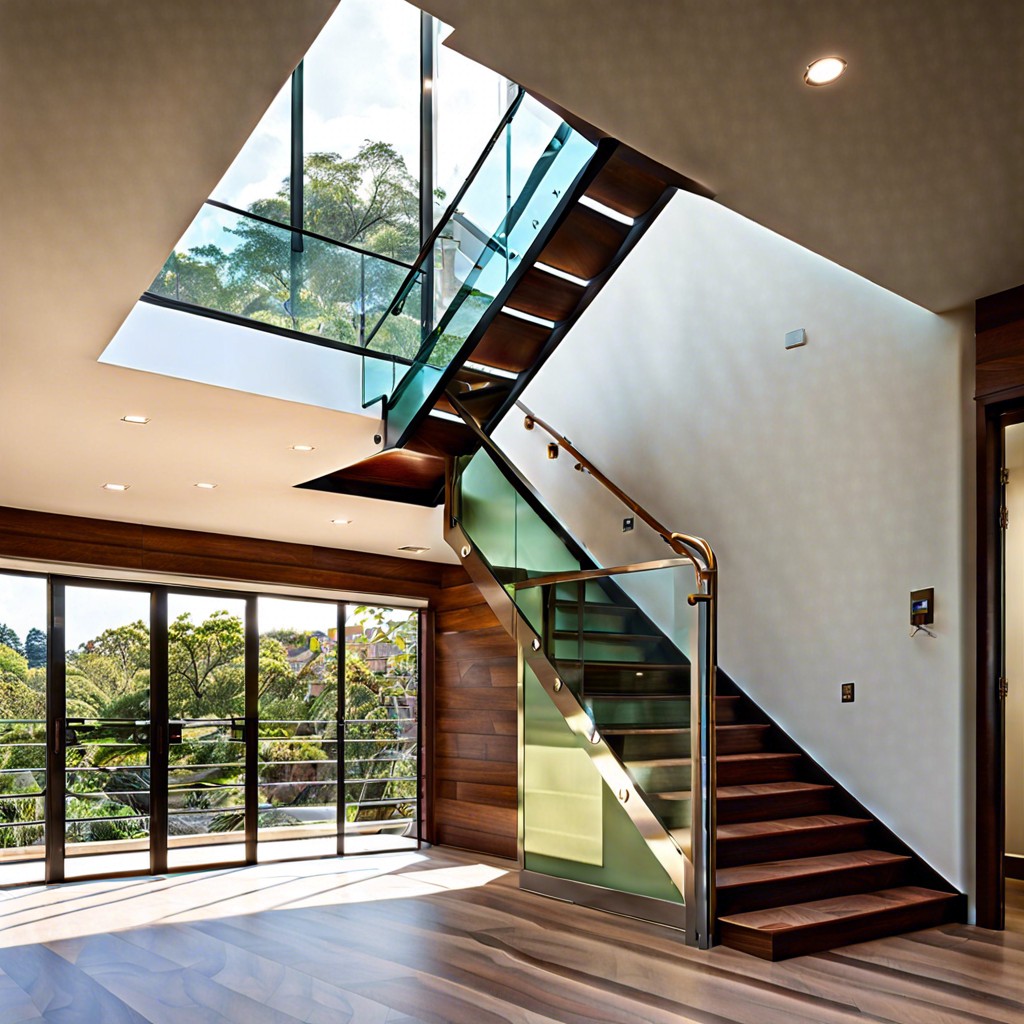 stairwell window with tinted glass