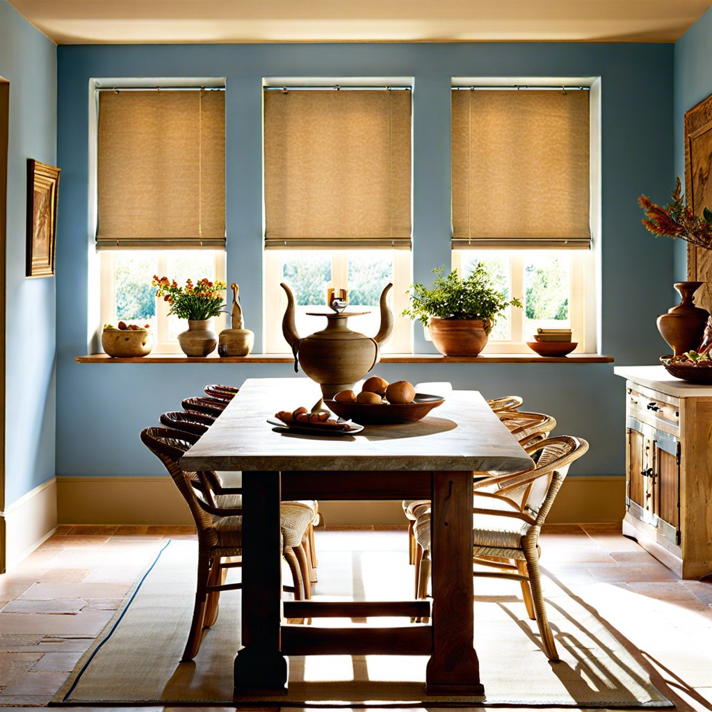 sun washed blue tuscan roller blinds