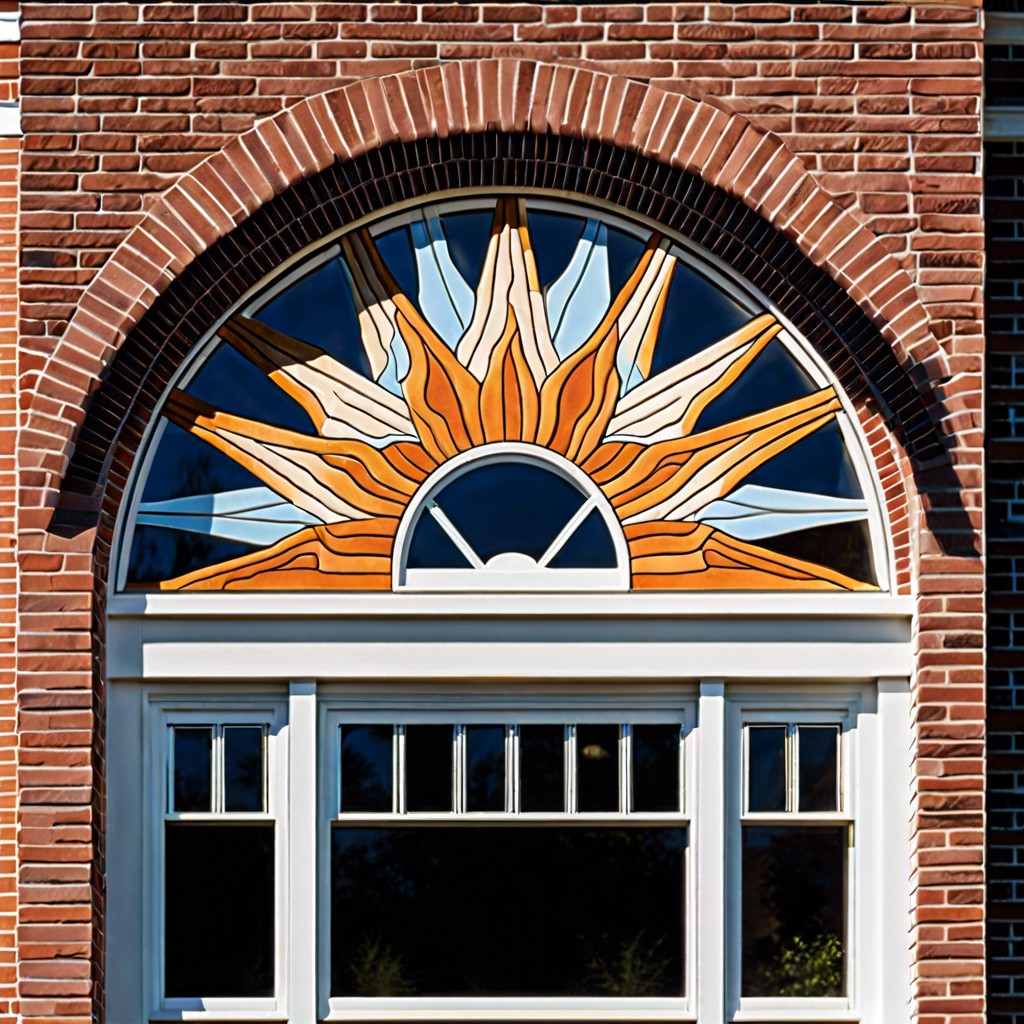 sunburst brick window headers