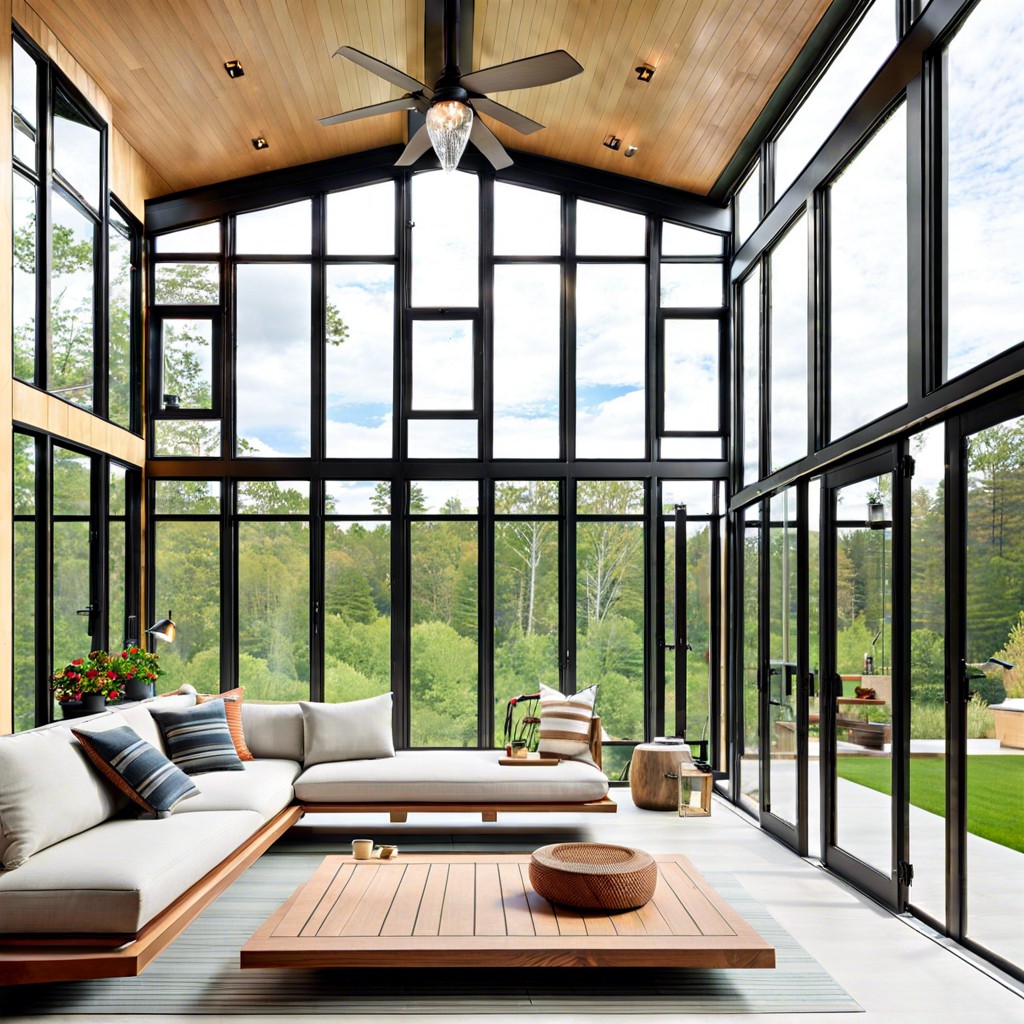 suspended floating windows for a modern twist