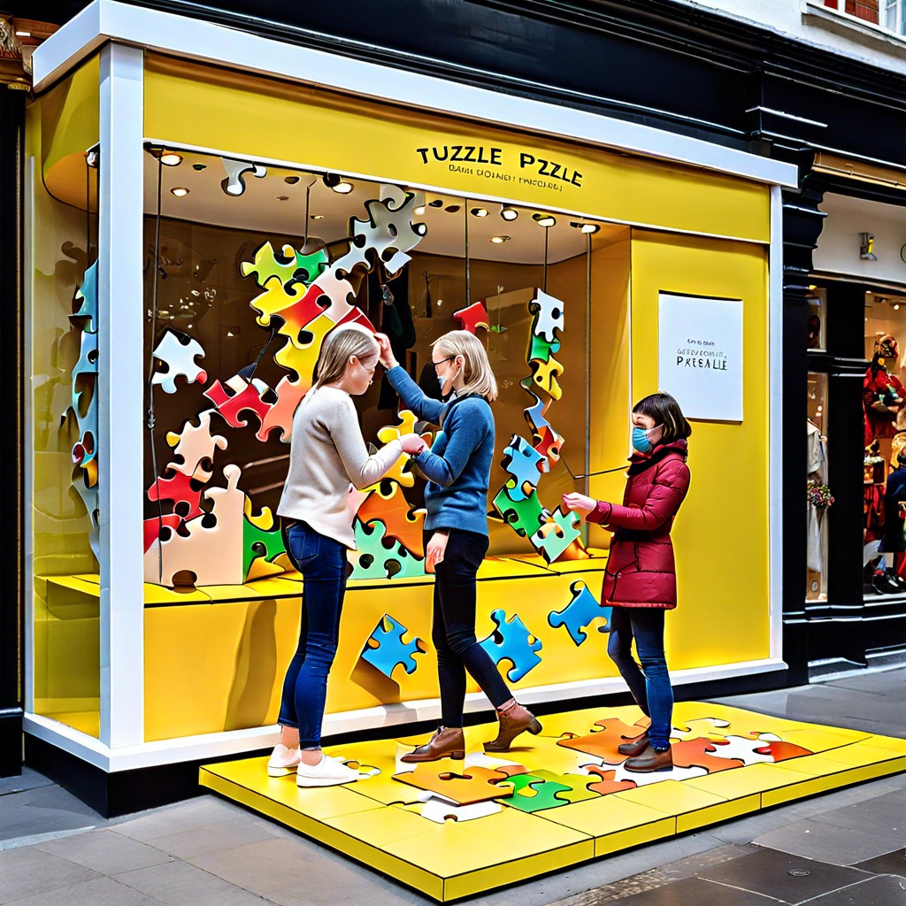 transform window displays into an interactive game or puzzle