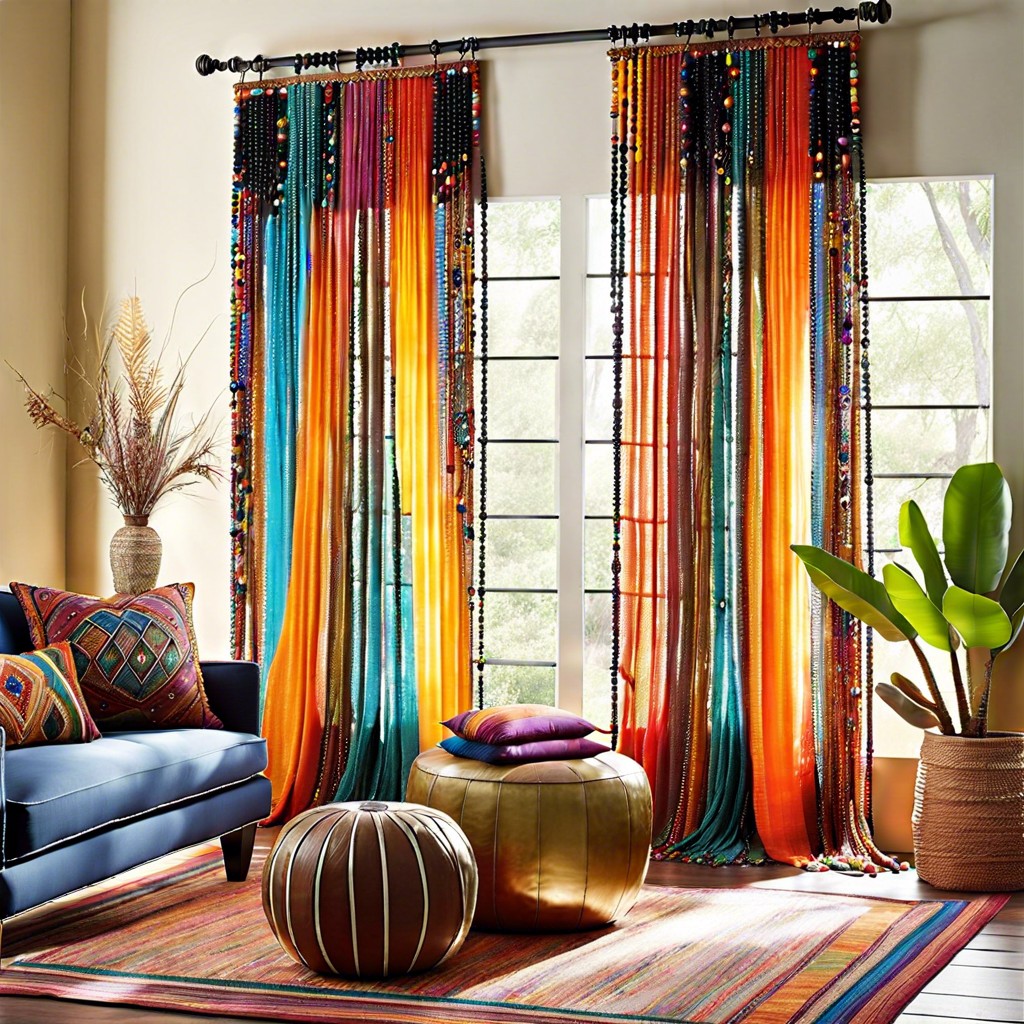 use beaded curtains for a bohemian touch