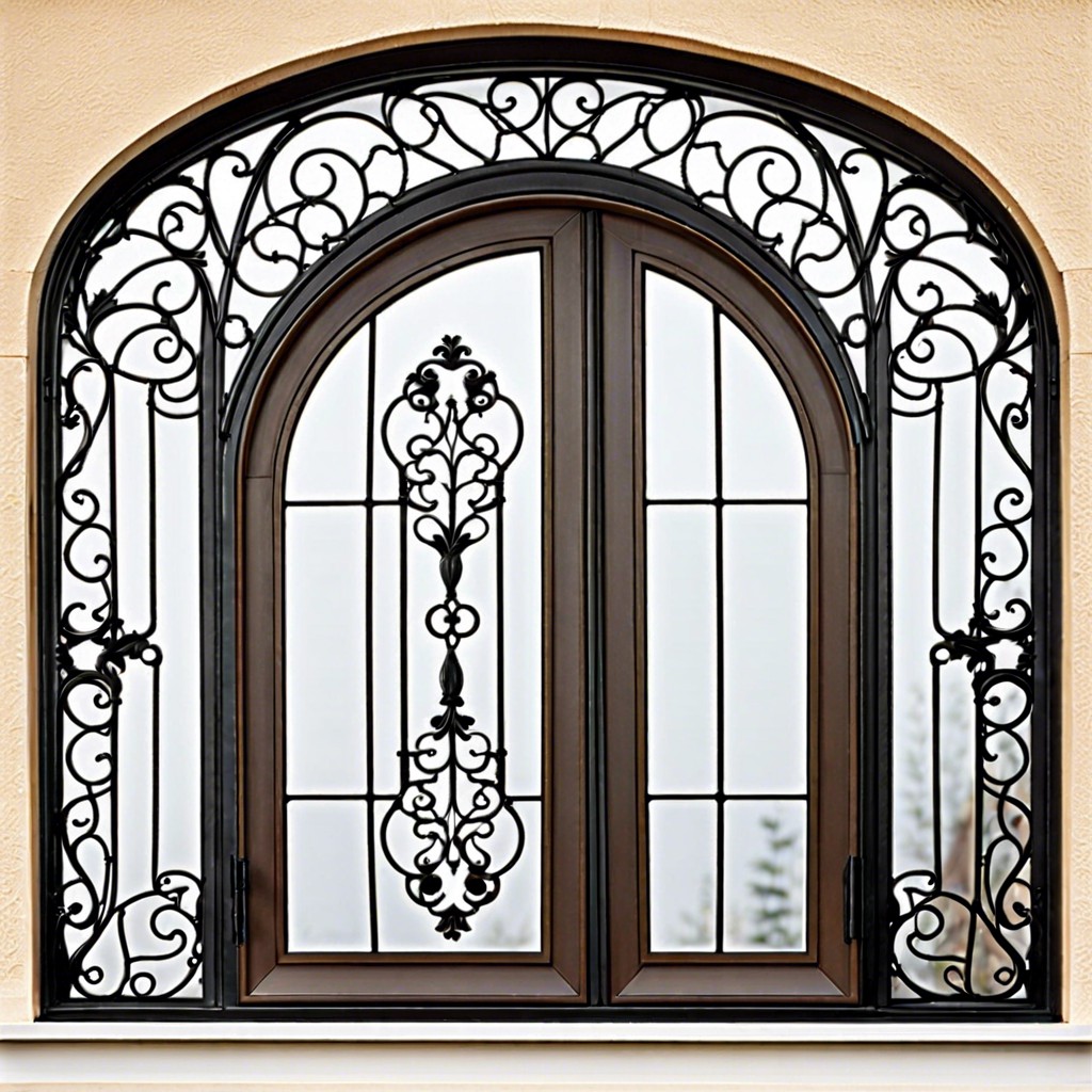 using faux iron for a sophisticated arched window look