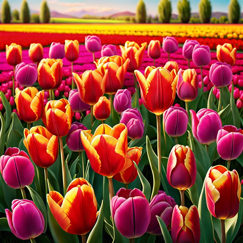 vibrant tulip fields
