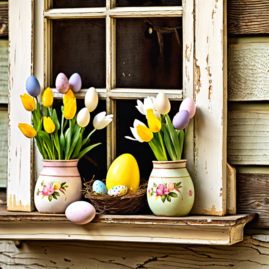 vintage easter postcard display