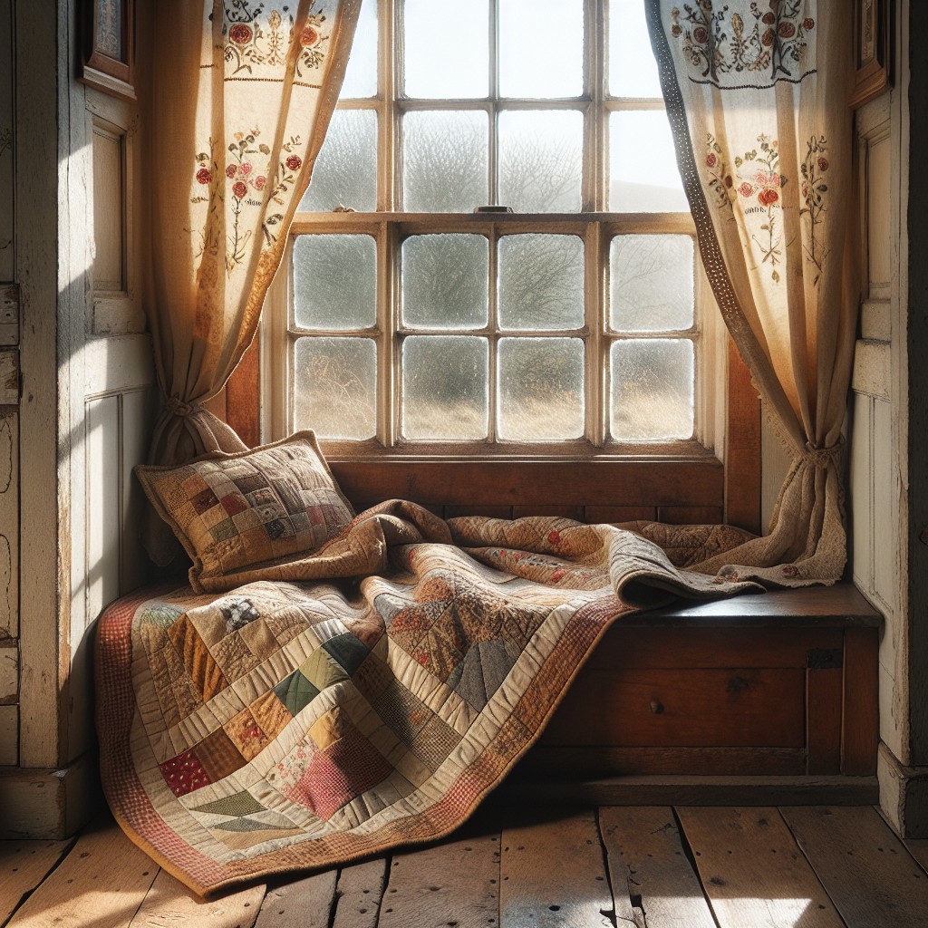 vintage patchwork quilt curtains