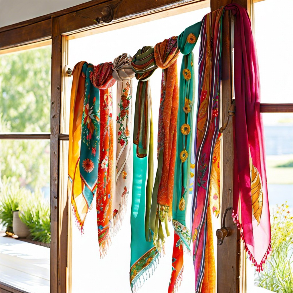 vintage scarf window garland