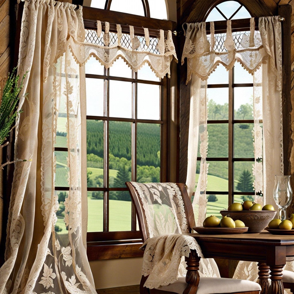 vintage tuscan lace window accents