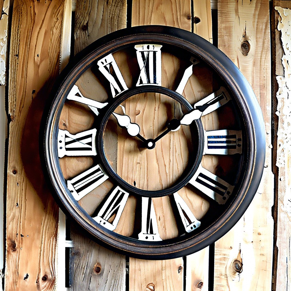 vintage window frame turned into a rustic wall clock