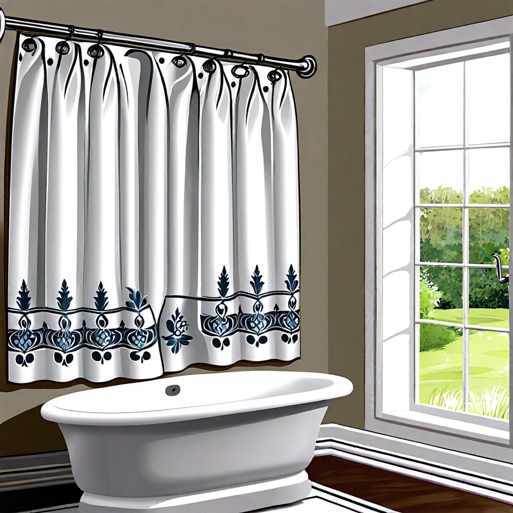 vinyl decal bathroom curtains