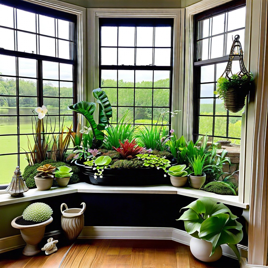 water plants window display
