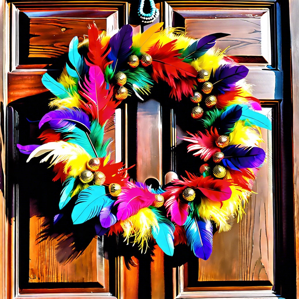 whimsical feather wreath
