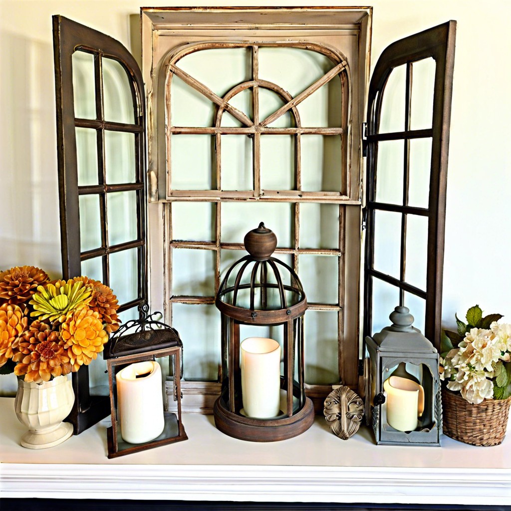 window frame mantel decor