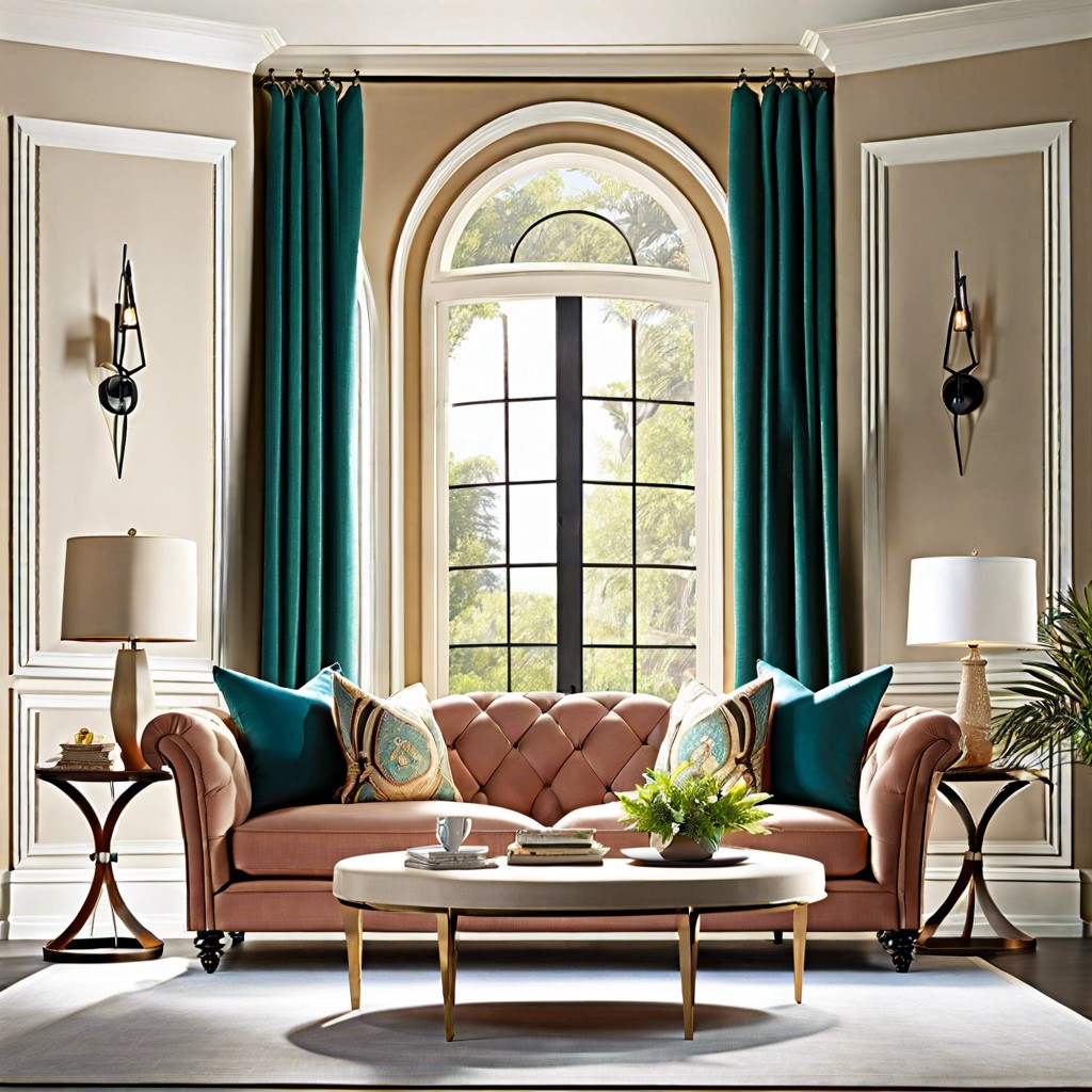 window frame matching sofa accents