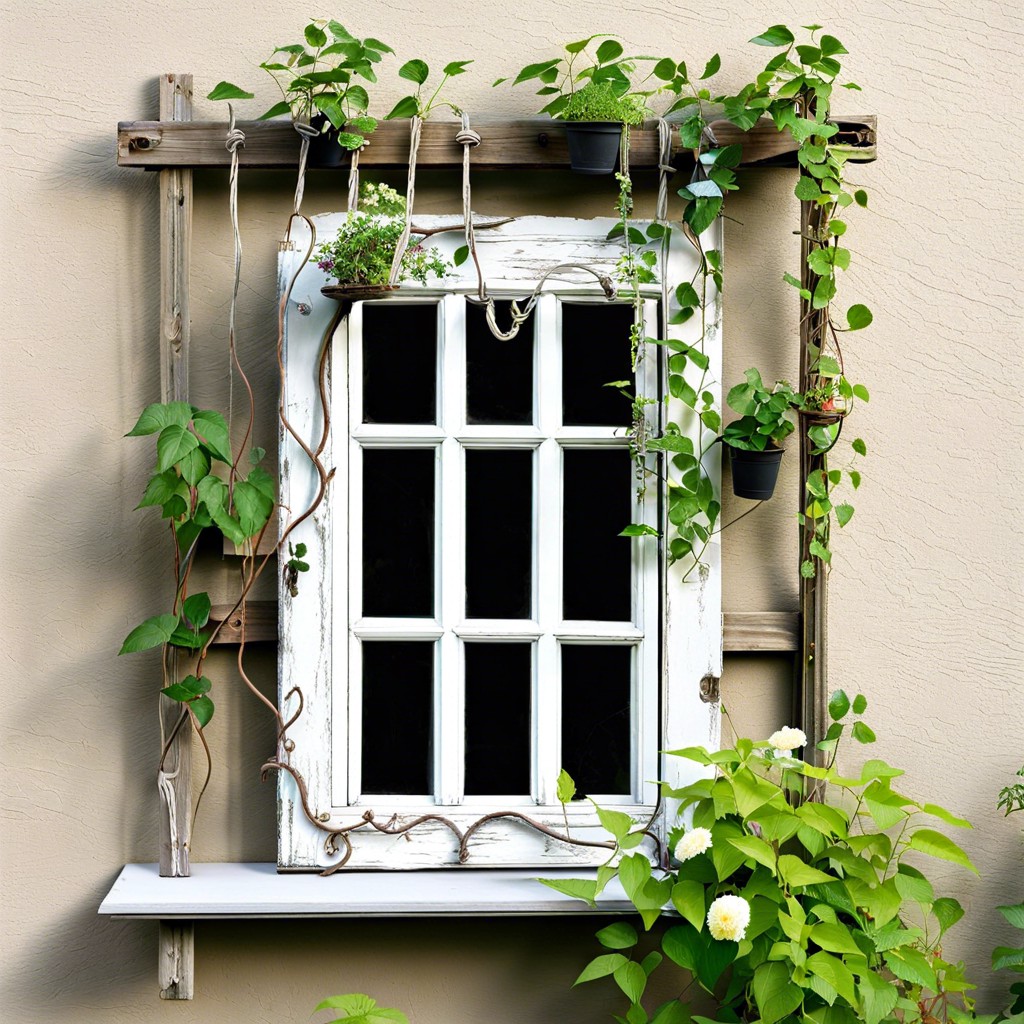 window frame trellis for climbing plants