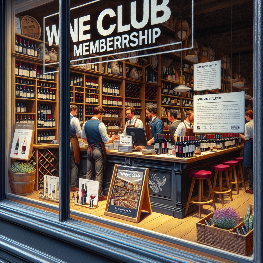 wine club membership sign up desk