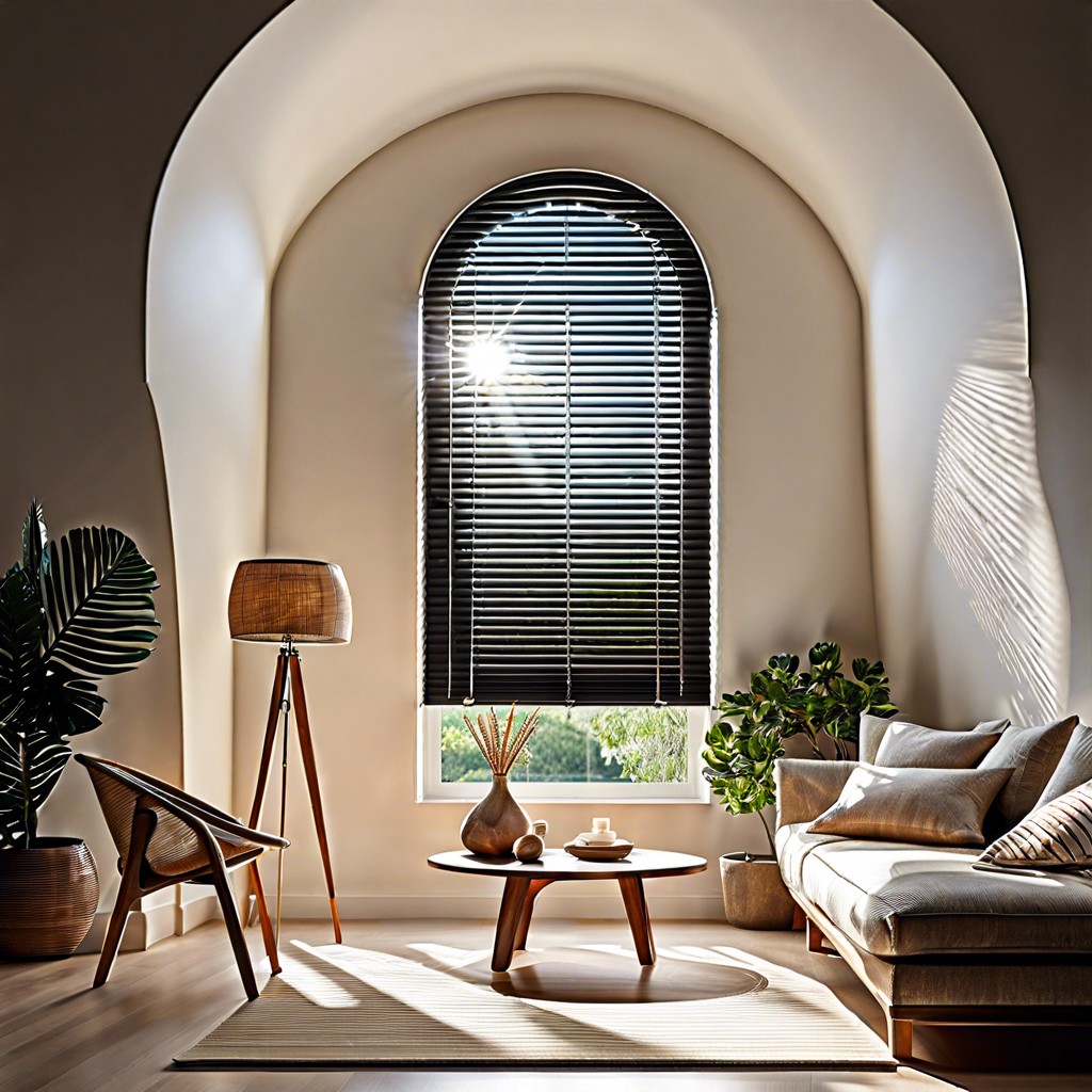 wooden or pvc venetian blinds for arched windows