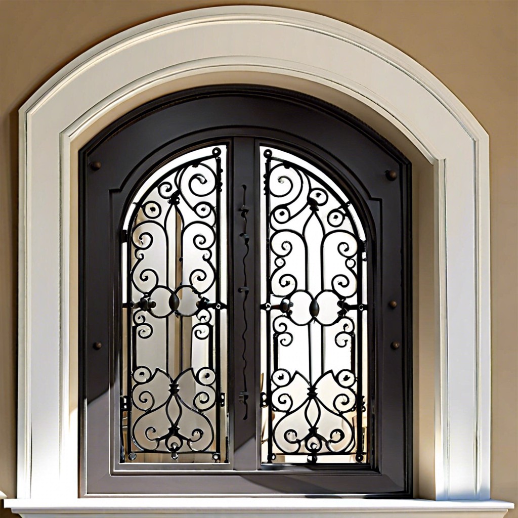 wrought iron grille insets